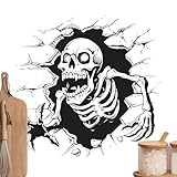 Xijobido Vinilos Decorativos De Calavera De Halloween,Calcomanías De Pared De Calavera - Pegatinas de esqueleto de Halloween,Pegatinas de esqueleto, pegatinas de inodoro de terror de para