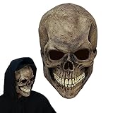 TIANHOO Máscara de Halloween Máscara de Cráneo Máscara de Calavera de Latex Máscara de Calavera de Cabeza Completa de Halloween para Decoración Disfraces Carnaval Accesorios Fiesta