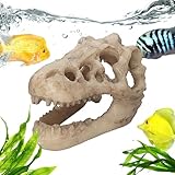 Decoración de acuario de calavera, adornos realistas de dinosaurio, cueva de calavera, adorno de reptil, decoración única de terrario de acuario, decoración de esqueleto de dinosaurio para hábitats de