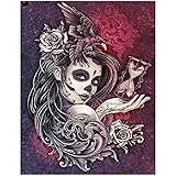 DCIDBEI Diamond Painting Square Drill 40x50 cm Diamante Painting Cráneo Belleza Catrina con Reloj de arena Pintura Diamante Cuadrados Cuadros Calavera Puzzle de Diamantes Calavera para adultos