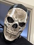 Wekuw Máscara Ghost Terror Call of Duty MW2 Máscaras de Fantasma de Calavera Máscara de Calavera de Halloween Máscaras de Fantasma Látex Unisex para Motocicleta, para Deportes, Halloween, Cosplay (A)