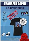 PPD Inkjet - A4 x 10 Hojas de Papel de Transferencia Térmica Premium para Camisetas y Tejidos Oscuros - Fácil de Usar - Para Impresión de Inyección de Tinta - PPD-4-10