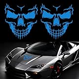 TOMALL 2 calcomanías de calavera para coche, Halloween, vinilo, esqueleto, calcomanías gráficas para coche, carrocería, capó, ventanas, puertas, calcomanías autoadhesivas para bricolaje, para