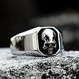 LAYCHEN Nuevos Anillos para Hombres Anillo De Calavera Gótica Punk Rock para Adolescentes Joyería De Moda para Regalo