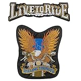 Live to Ride - Parches bordados para motocicleta, diseño de calavera de trueno, punk, rocker, jinete