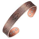 Amplia pulsera de cobre para los hombres de la joyería vikinga magnética 7.5inch pulsera ajustable