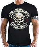 Gasoline Bandit Shirtzshop - Camiseta de manga corta, diseño de calavera, Negro , XXXXL