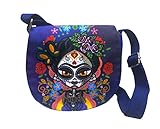 Catrinas-Bolso Bandolera, Matilda, Calaveras, Color azul, Talla única, Producto oficial (CyP Brands)