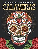 Libro de colorear Calaveras: 50 láminas para colorear Día de los Muertos con el fondo negro | Calaveritas de azúcar y tatuajes para colorear | ... mandalas para colorear adultos y adolescentes