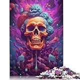 Puzzle de 500 piezas de calaveras coloridas para adultos, 500 piezas (52 x 38 cm)