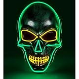W WIDMANN MILANO Party Fashion - Máscara LED calavera, cara brillante, calavera, esqueleto, demonio, Halloween