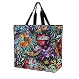 VYJLOO Calavera Sirena Mujer Bolso Shopper Bolso De Hombro Grande Bolso Bandolera Tote Bolso De Mano 40x16x40cm