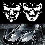TOMALL 2 calcomanías de calavera para coche, Halloween, vinilo, esqueleto, calcomanías gráficas para coche, carrocería, capó, ventanas, puertas, calcomanías autoadhesivas para bricolaje, para