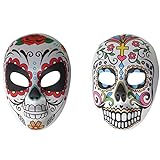 TOYANDONA 2Pcs Día de La Máscara de Los Muertos Calavera de Azúcar Máscara de Cara Completa Máscara de La Mascarada Mexicana Disfraces de Disfraces de Halloween Accesorio para Mujeres