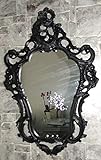 Espejo de pared ovalado, negro mate, barroco, retro, gótico, 50 x 76 cm, 3039