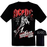 AC/DC - Back in Black - Camiseta Negra Hombre Manga Corta - ACDC Tshirt (XXL)