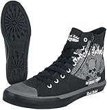 Rock Rebel by EMP Unisex Zapatillas Negras con Estampado de Calavera EU37
