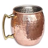 Zap Impex Vaso de cobre puro Moscow Mule Cup, sin revestimiento, interior de níquel, ideal para todas las bebidas frías para entretener y disfrutar de un bar o en casa, gran regalo de bar