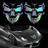 TOMALL 2 calcomanías de calavera para coche, Halloween, vinilo, esqueleto, calcomanías gráficas para coche, carrocería, capó, ventanas, puertas, calcomanías autoadhesivas para bricolaje, para