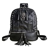 YOUNXSL Bolso de Hombro de Mujer Bolso Tote Moda de Cuero Sintético Remache Tachonado Calavera Cráneo Estilo Punk Gótico