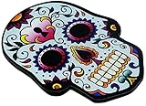 Cucuba® IMÁN MAGNÉTICO VINTAGE Calavera Mexicana Azul MADERA