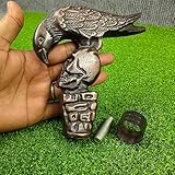 Mango gótico de cráneo de cuervo – Decoración decorativa de bastón de pájaro y calavera con acabado de bronce – Pomo de metal fundido resistente para bastones de madera – Accesorio de bastón de