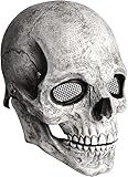 ZOSIGN Máscara de Esqueleto para Halloween, Calavera Espeluznante para Decoración, Disfraces, Carnaval y Accesorios de Fiesta (Gris)