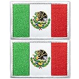 Anley Tactical - Parches Bordados con la Bandera de México (2 Unidades) - 2 'x 3' Parche de Emblema Militar para Coser con Uniforme Militar de la Bandera Mexicana