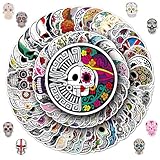 Pegatinas de Cráneo de Azúcar, 100 Piezas Pegatinas Calavera, Pegatinas de Calavera de Terror, Pegatina del Día de Muertos Mexicano, Pegatinas Graffiti para Ordenador Portátil Maleta Casco